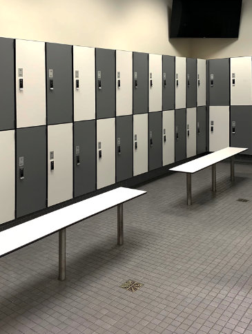 Plastic Laminate Lockers at Powerhouse Gym