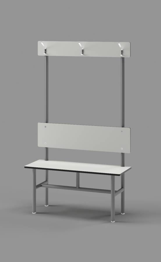 Fashion Grey Single Bench with Clothes Hooks