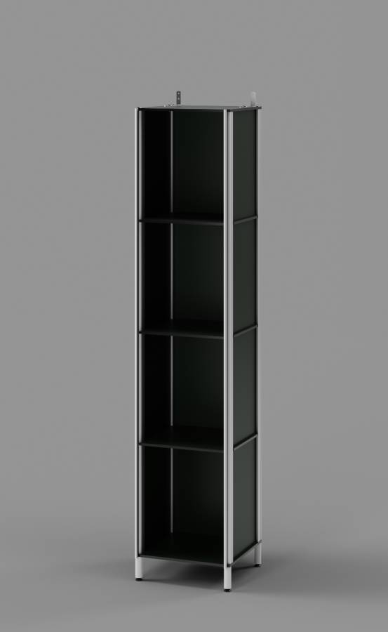 Black 4-Tier Open Cubbies