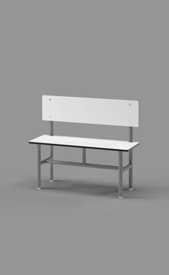 White Bench with Back Support