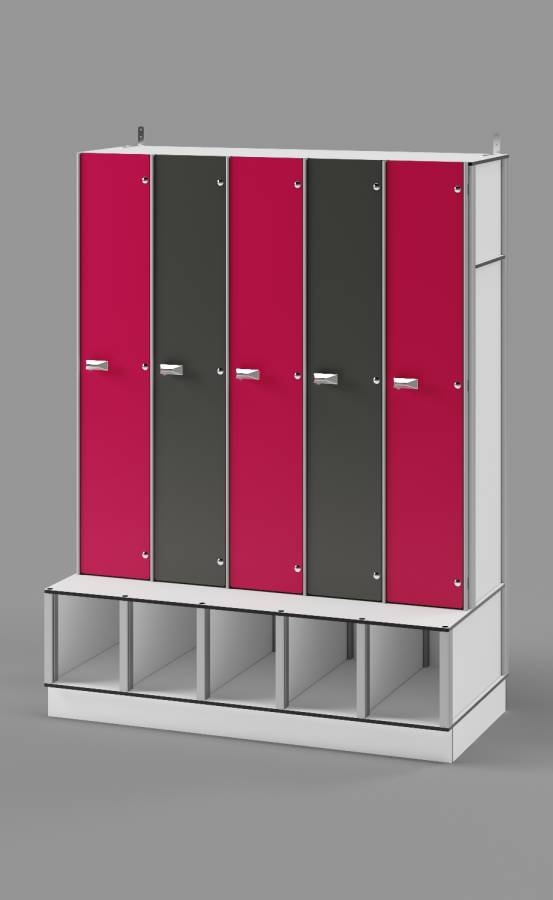 Single-Tier Locker with Cubbies & Bench