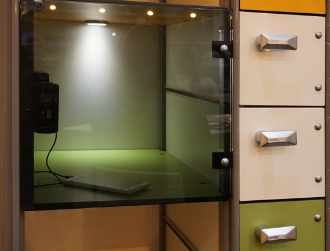 tempered glass locker door