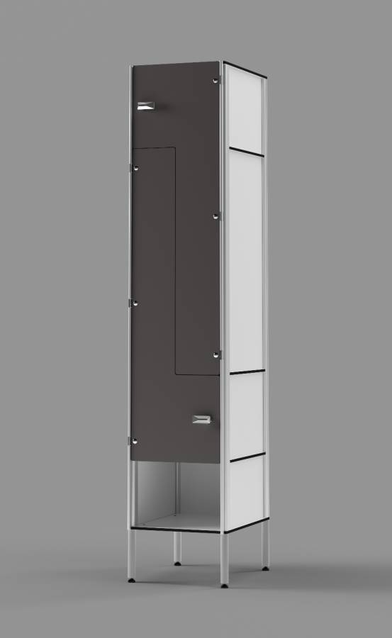 Slate Grey Z-tier EU-style Locker with Cubby Open