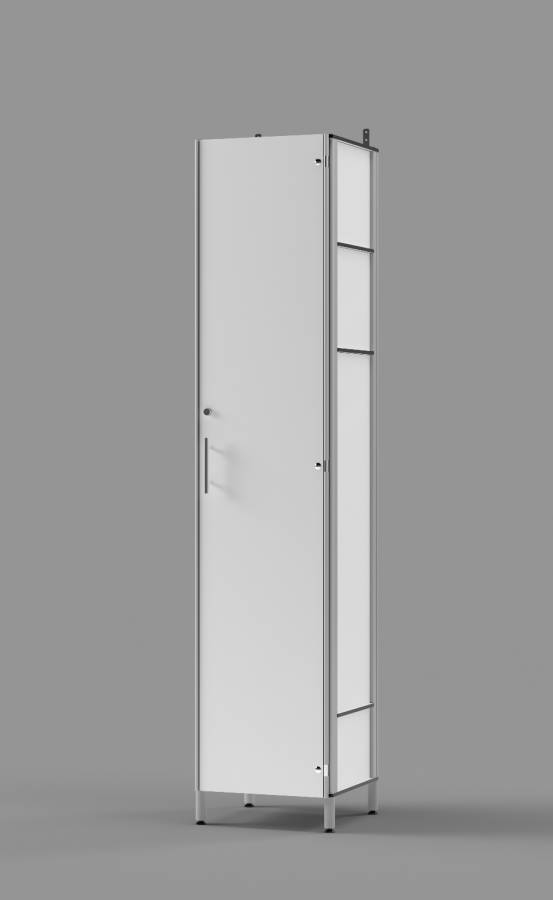 White Executive Employee Locker with Lockable Inner Compartment