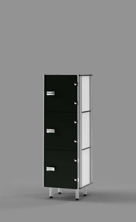 Black Console 3-tier Locker 36'' High