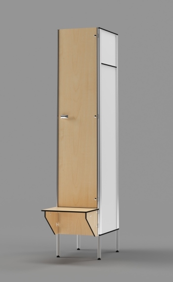 Signature Phenolic Lockers 1-Tier Locker With Bench