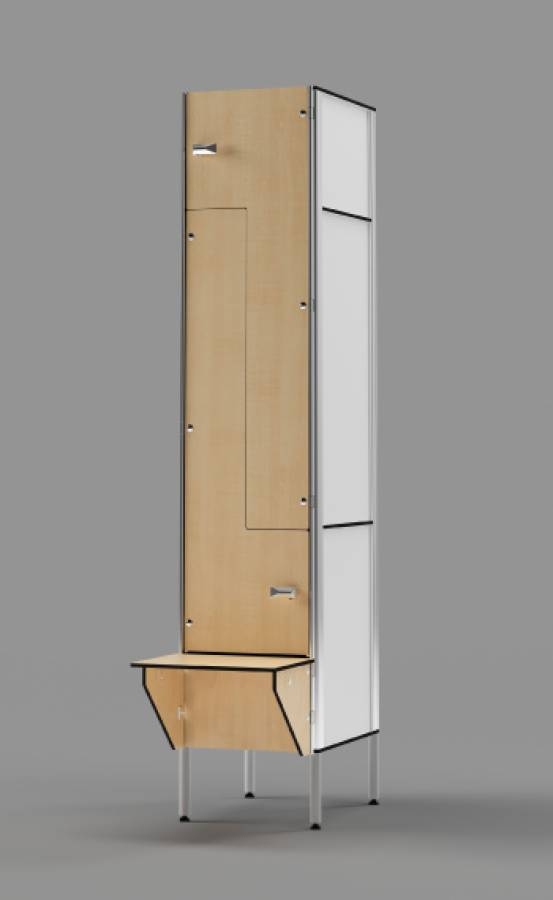 Signature Phenolic Z-tier EU-style Locker with Bench