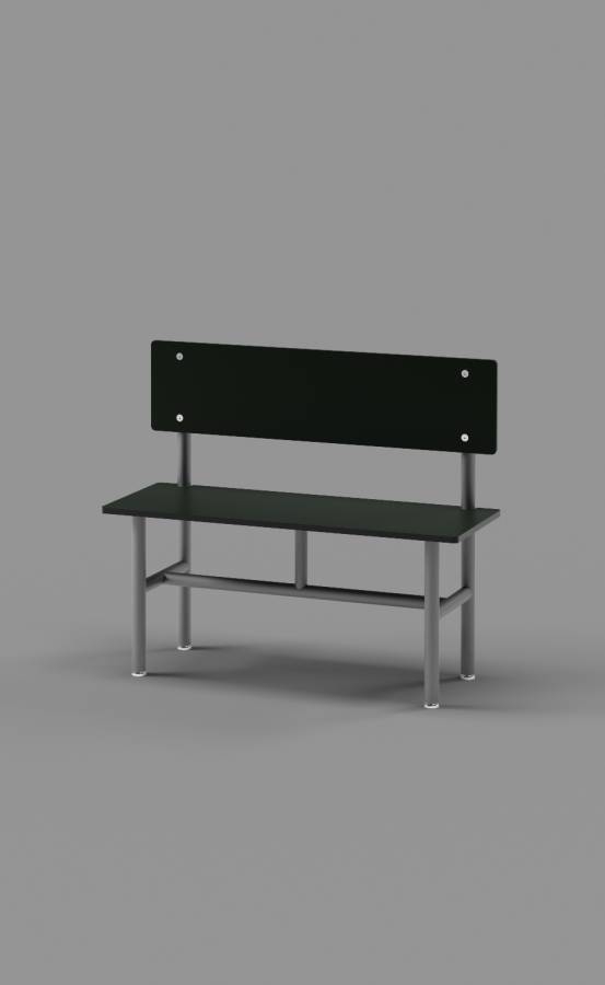 Black Bench with Back Support