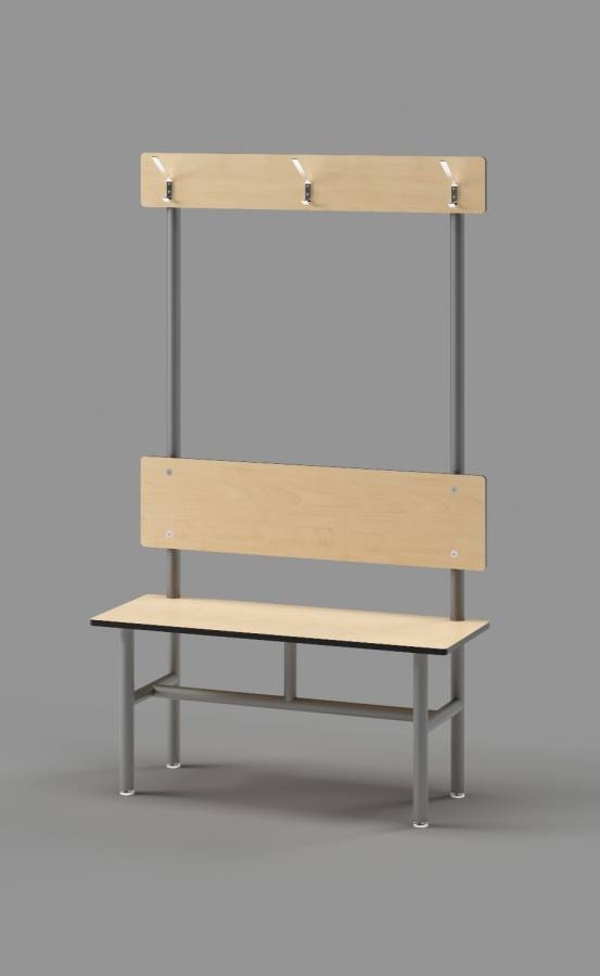 Manitoba Maple Single Bench with Clothes Hooks