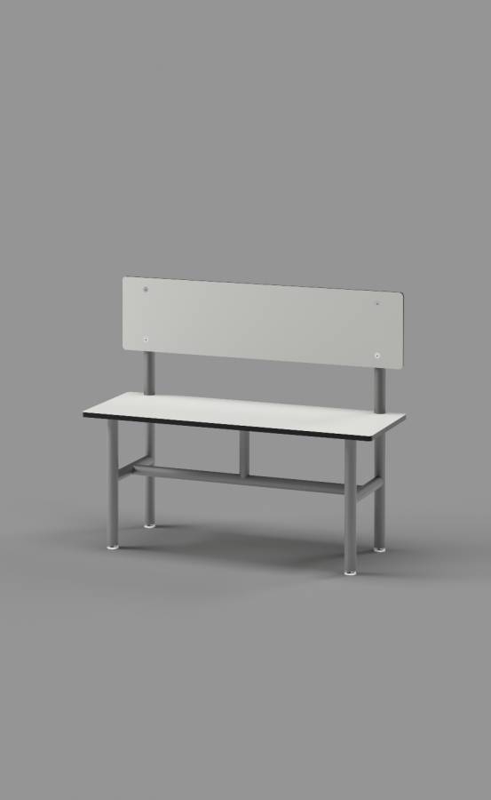 Fashion Grey Bench with Back Support