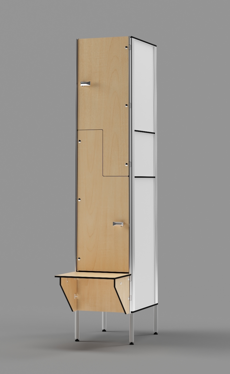 Signature Phenolic Lockers Z-tier US-style Locker with Bench