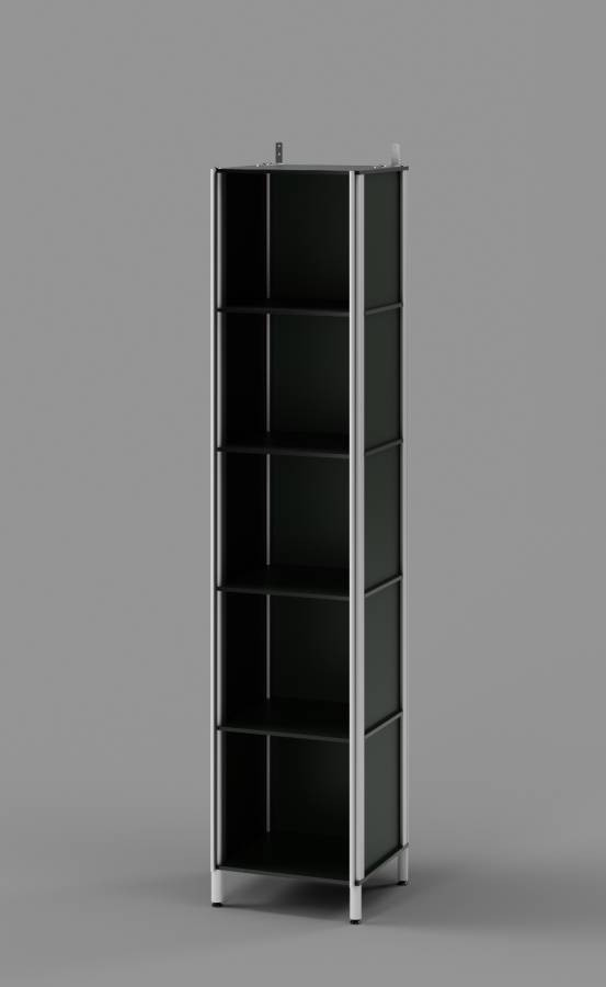 Black 5-Tier Open Cubbies