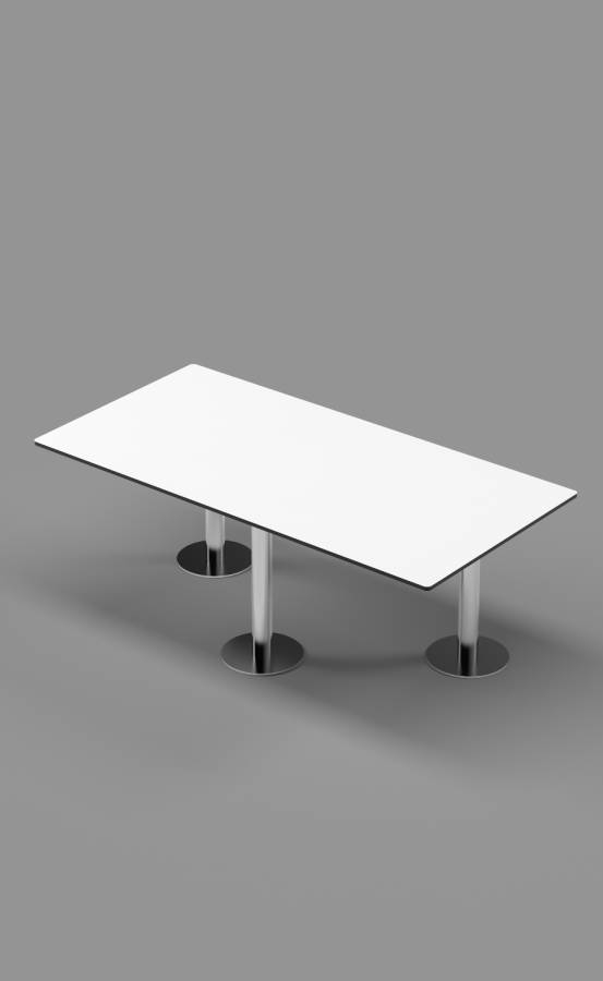 White ADA Bench оn Stainless Steel Posts