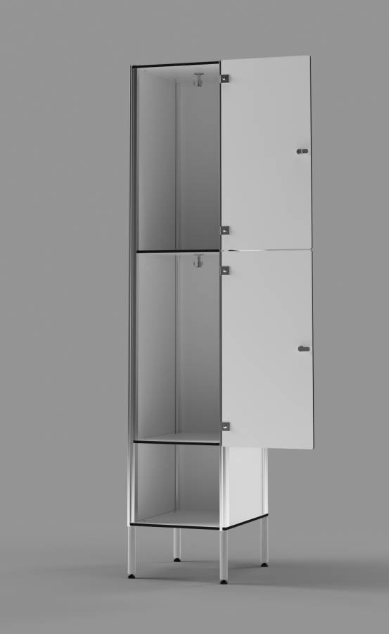 White 2-Tier Locker With Cubby