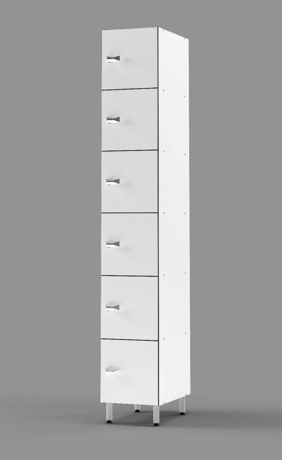 White 6-Tier Locker