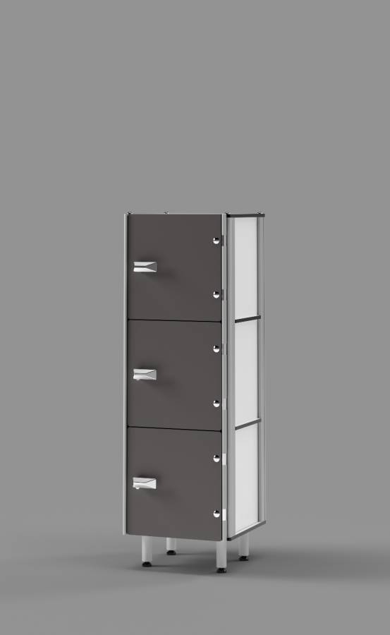 Slate Grey Console 3-tier Locker 36'' High