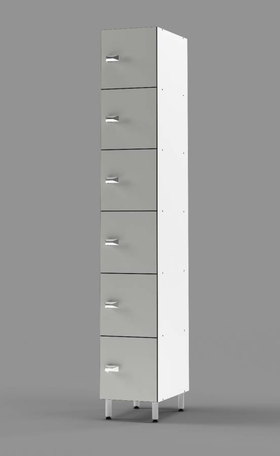 North Sea Grey 6-Tier Locker